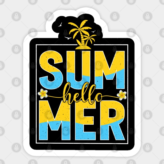 Sunshine Summer Palm Trees Beach Tropical Hello Summer Sticker by Msafi